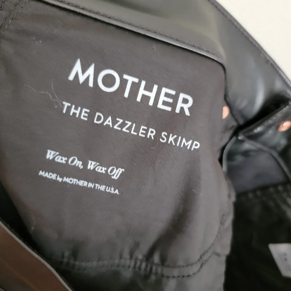 MOTHER the Dazzler Skimp in Wax On, Wax Off Black size 32 NWT
